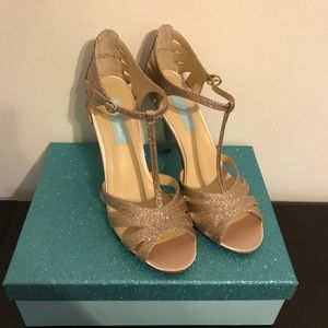 Betsy Johnson Champagne Glitter Heels